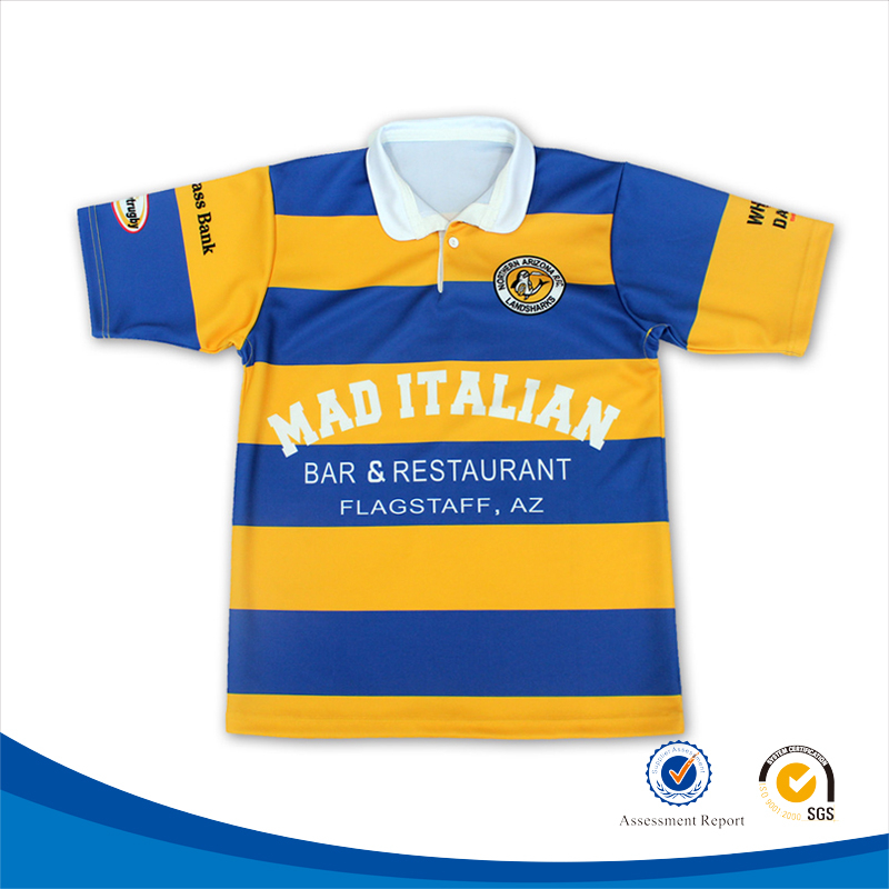 Short Sleeve sublimation rugby shirts customization